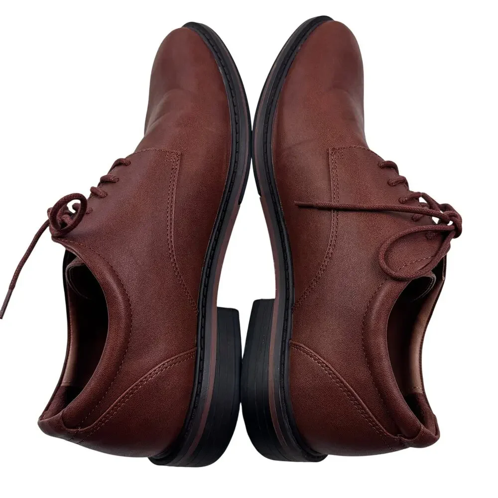 Goodfellow & CO Faux Leather Brown Lace Up Comfort Shoes Men's Size 9.5